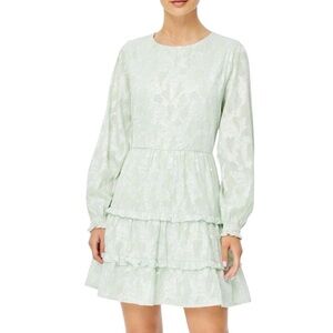 Roller Rabbit Clermont Nori Mint Green & Metallic Silver Embroidered Dress - S